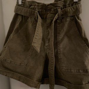 LOFT High Waist Olive Green Shorts (xxsp)